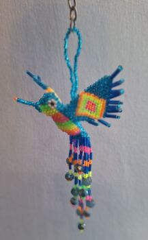 Beaded Huichol Hummingbird - Design 4