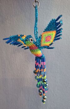 Beaded Huichol Hummingbird - Design 2