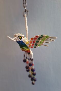 Beaded Huichol Hummingbird - Design 8