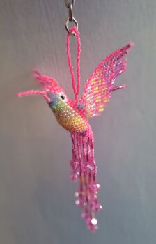 Beaded Huichol Hummingbird - Design 5