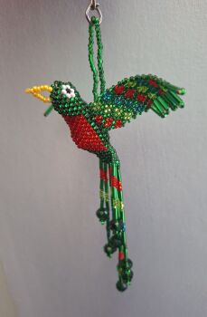 Beaded Huichol Hummingbird - Design 9
