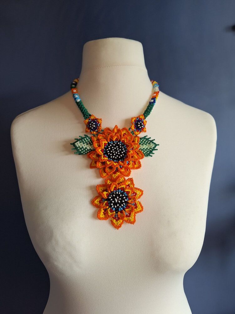 Huichol Beaded Necklace - Design 1
