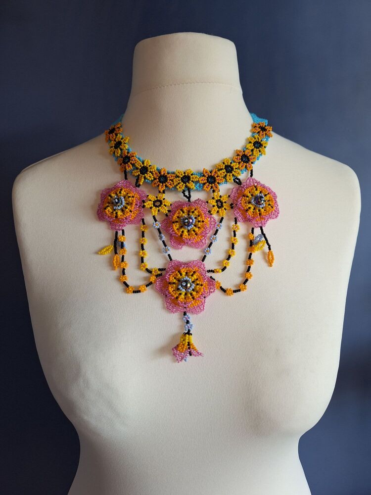 Huichol Beaded Necklace - Design 11