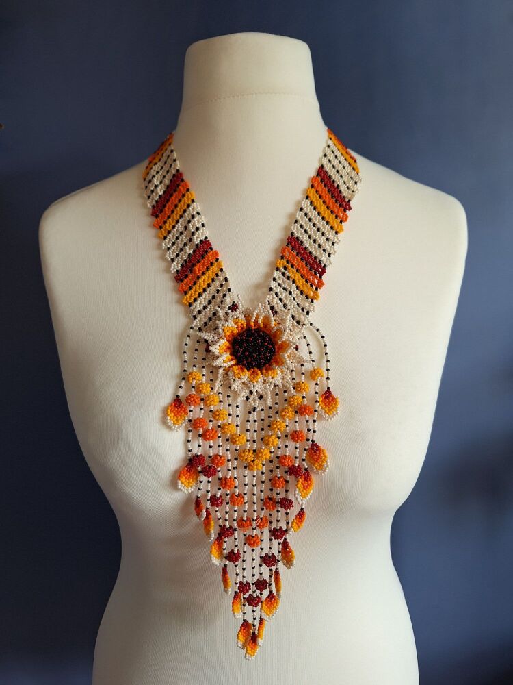Huichol Beaded Necklace - Design 16