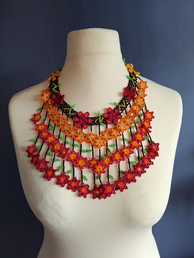 Huichol Beaded Necklace - Design 18
