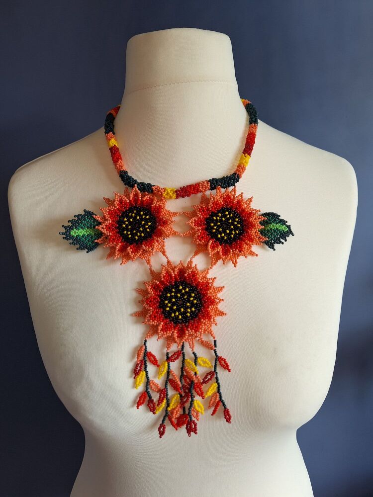 Huichol Beaded Necklace - Design 21
