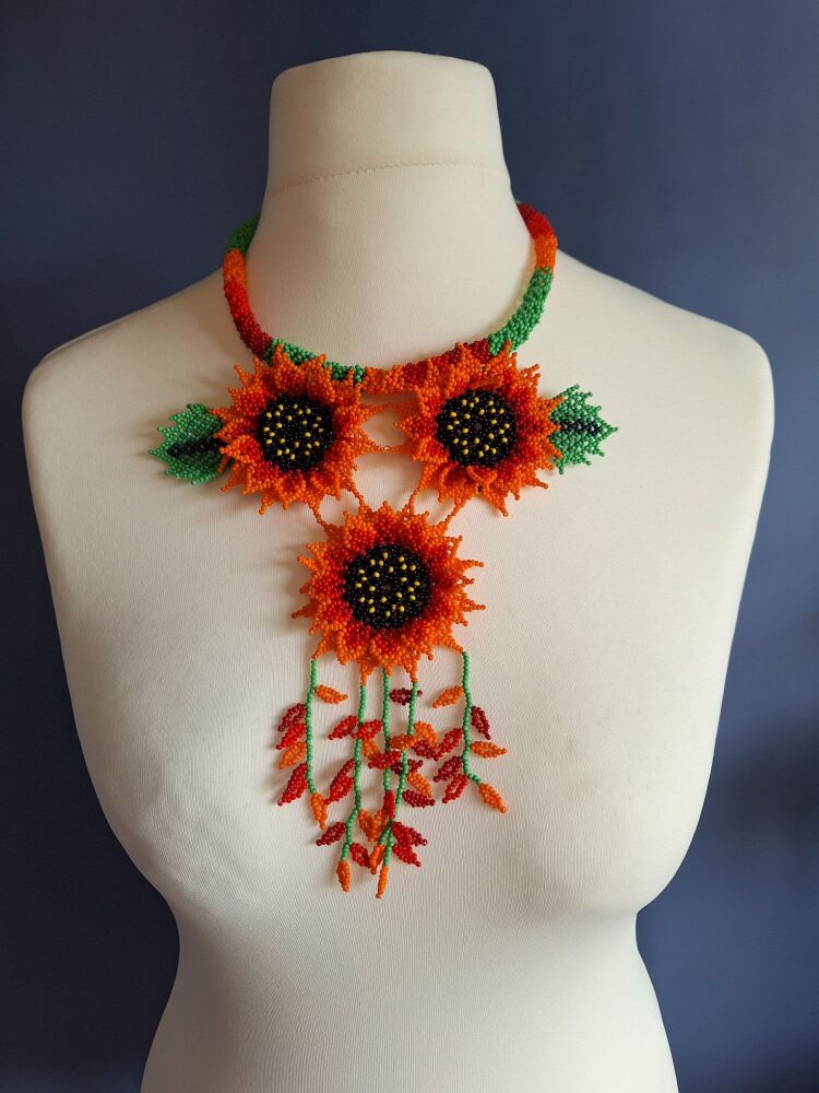 Huichol Beaded Necklace - Design 22