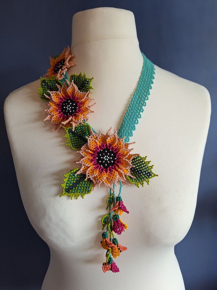 Huichol Beaded Necklace - Design 24