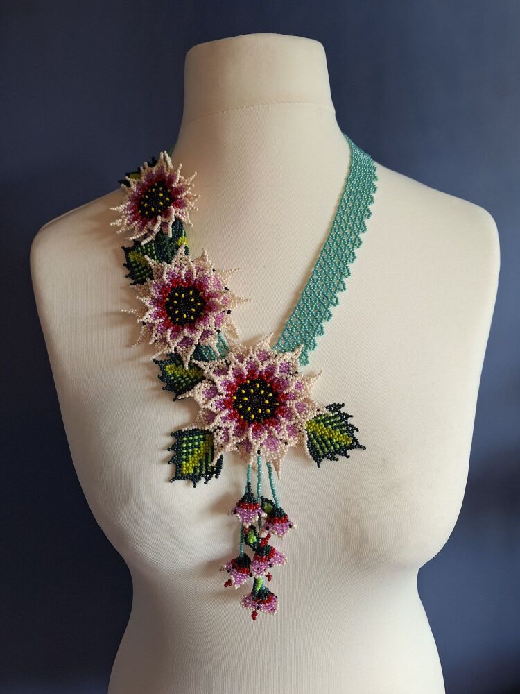 Huichol Beaded Necklace - Design 25