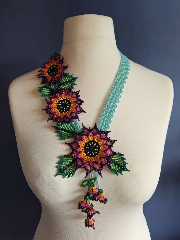 Huichol Beaded Necklace - Design 27