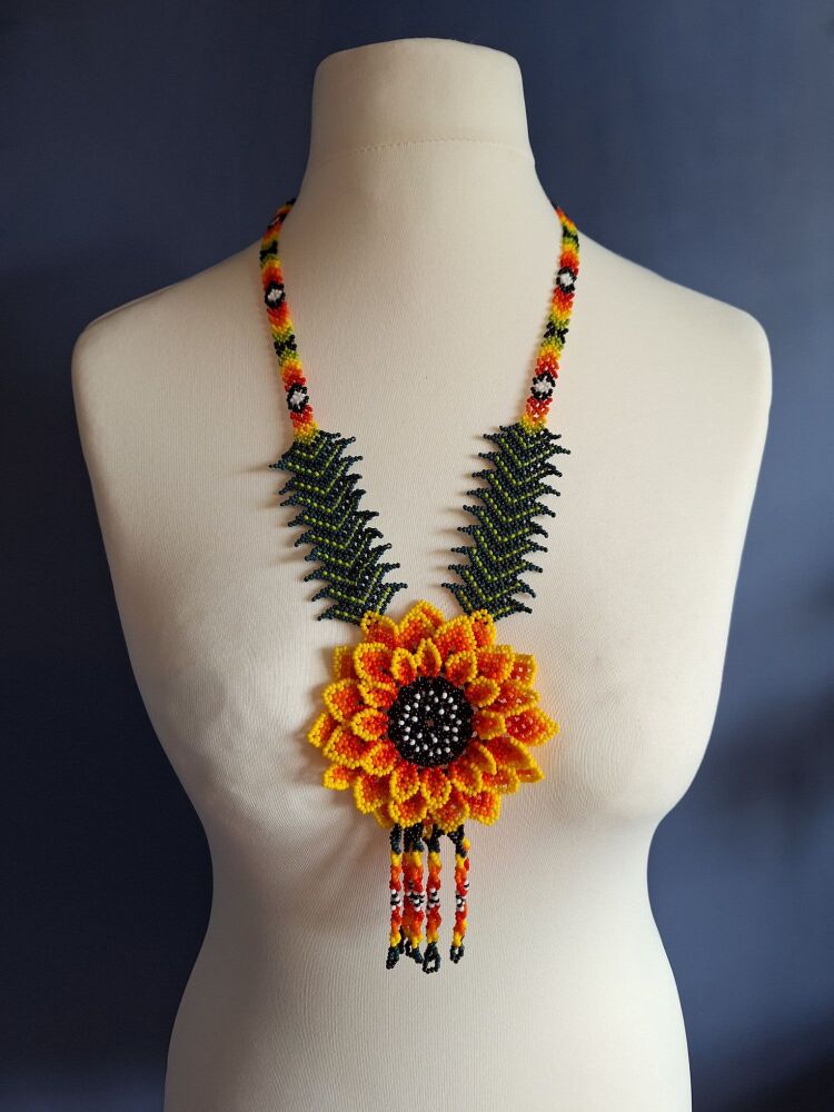 Huichol Beaded Necklace - Design 29