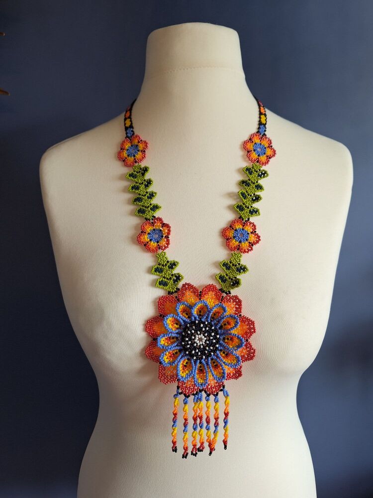 Huichol Beaded Necklace - Design 33