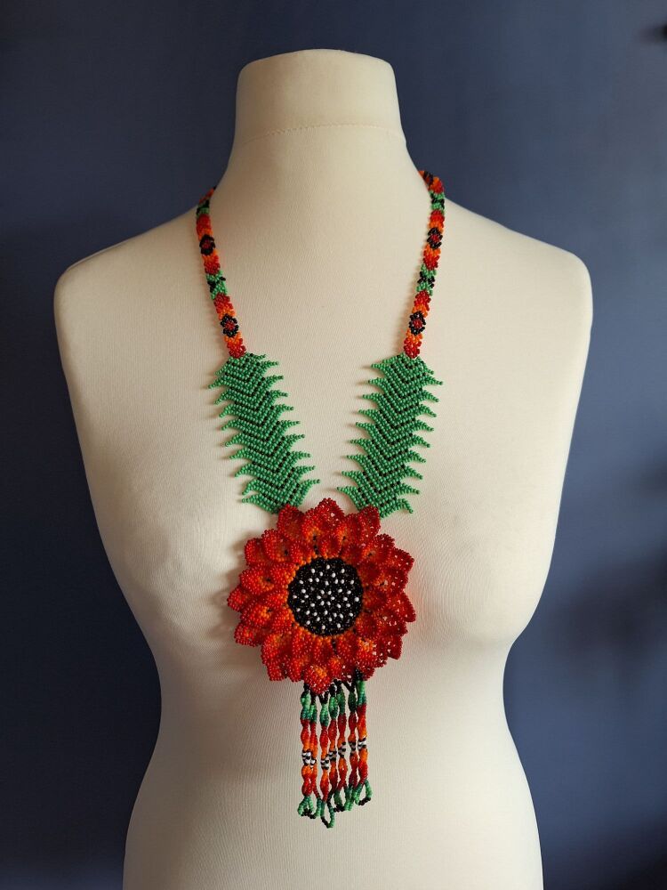 Huichol Beaded Necklace - Design 34