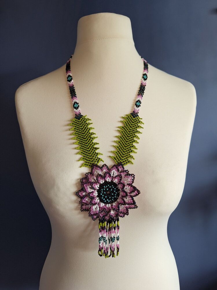 Huichol Beaded Necklace - Design 36