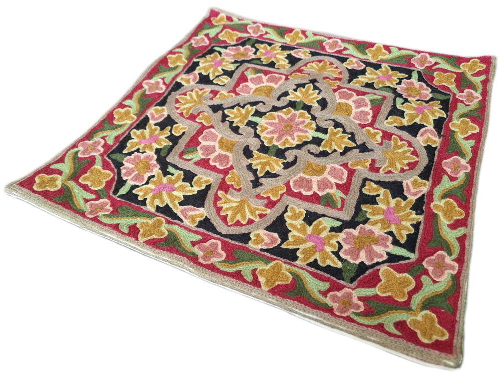 Kashmiri Embroidered Cushion Cover - Design 9