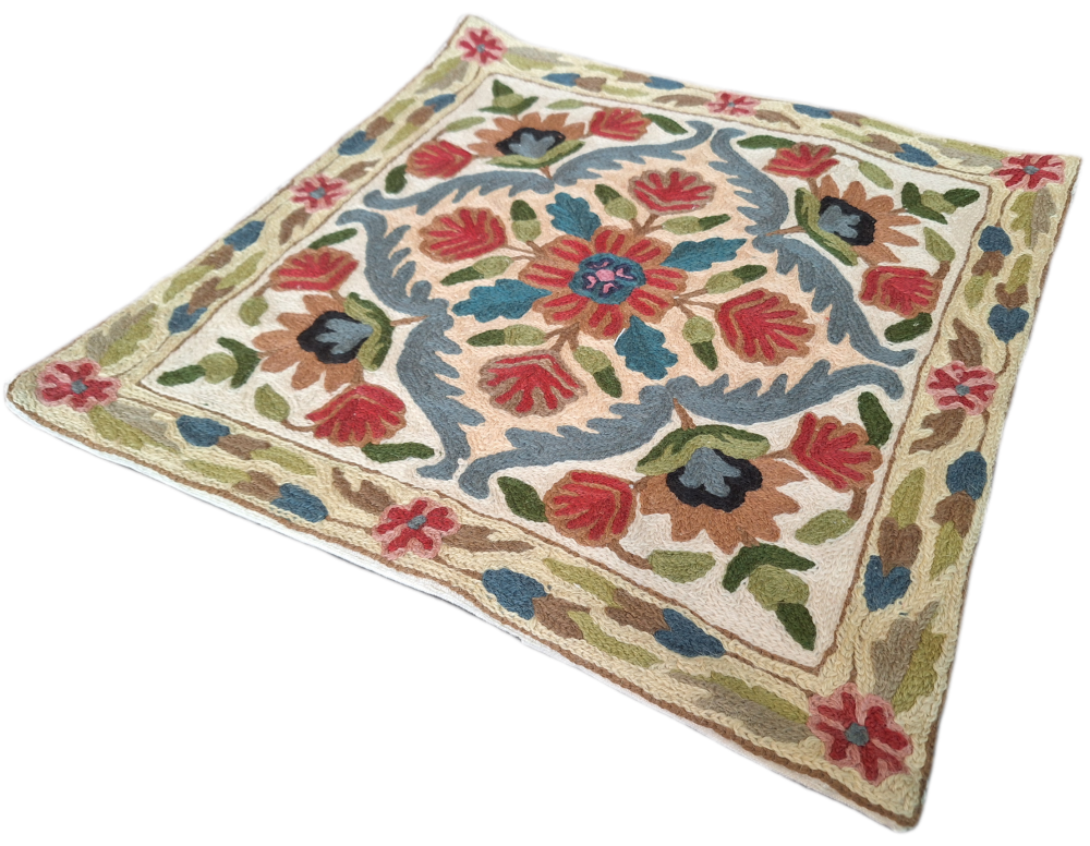 Kashmiri Embroidered Cushion Cover - Design 14