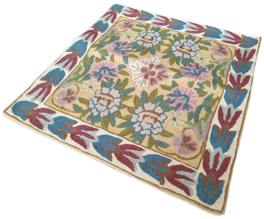 Kashmiri Embroidered Cushion Cover - Design 19