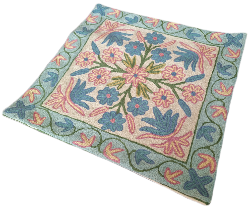 Kashmiri Embroidered Cushion Cover - Design 38