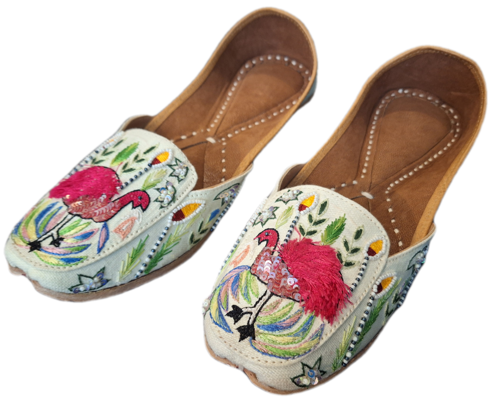 Indian Embroidered Shoes - Design 9 - Size 6