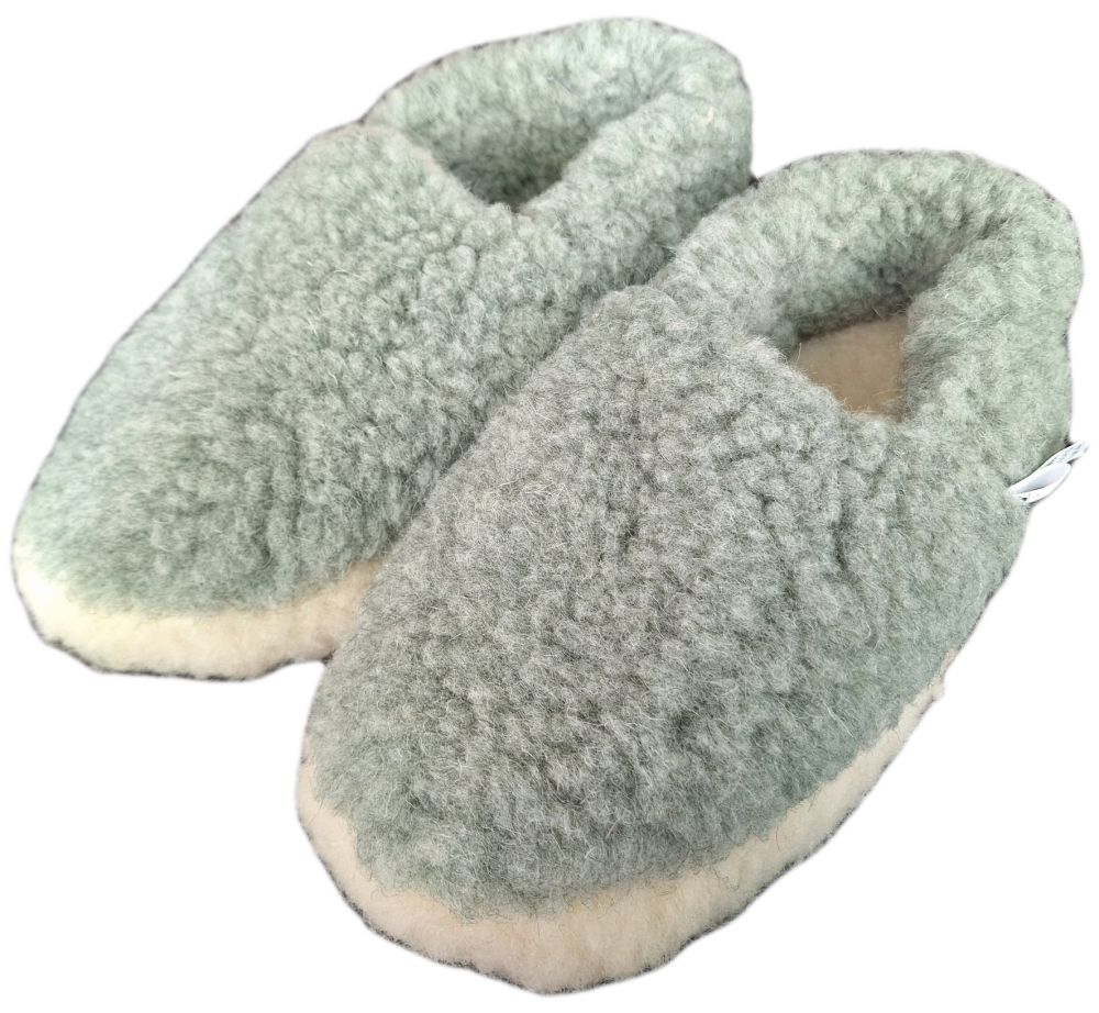 Irish Wool Slippers - Green - Size 4/5