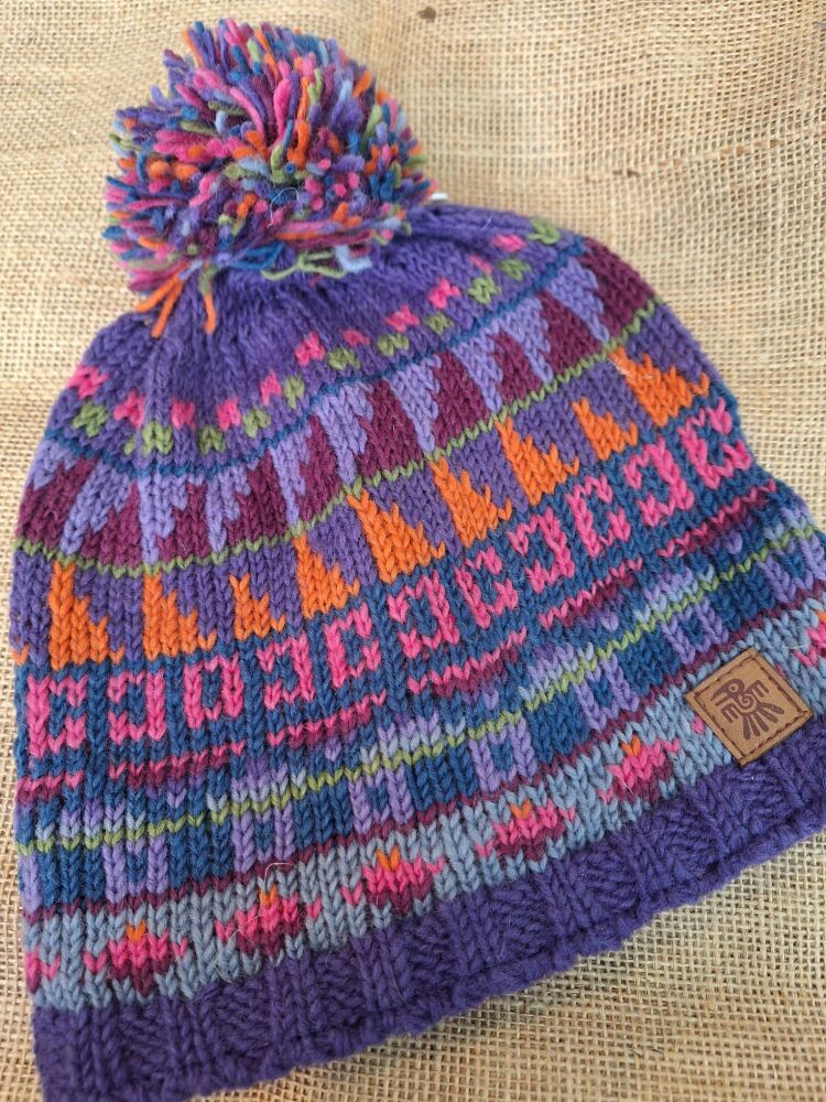 Marrakech - Handknitted Bobble Beanie Hat