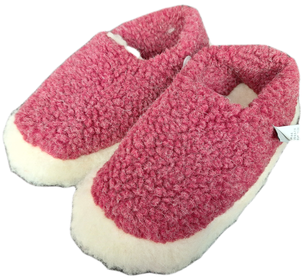 Irish Wool Slippers - Dark Red - Size 9/10.5