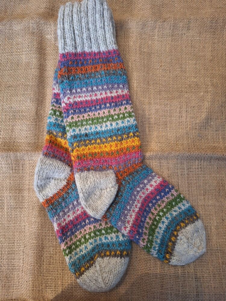 Candy Stripe - Handknitted Long Socks
