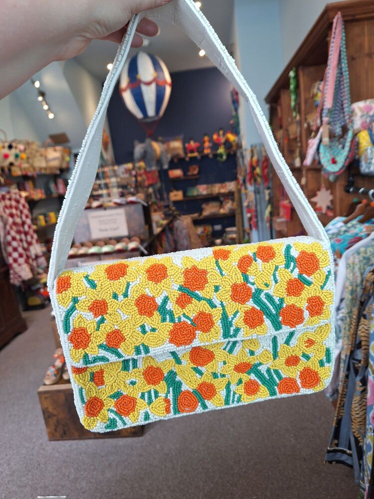 Beaded Handbag - Daffodil Shoulder Bag