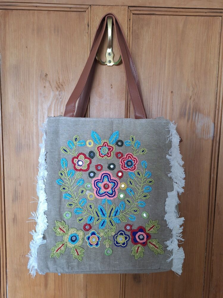 Beaded Tote Bag - Boho Beauty