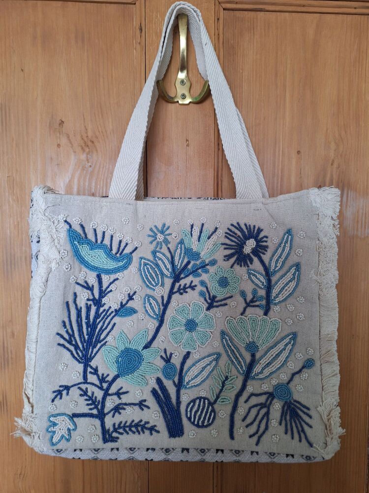 Beaded Tote Bag - Delightfully Delft