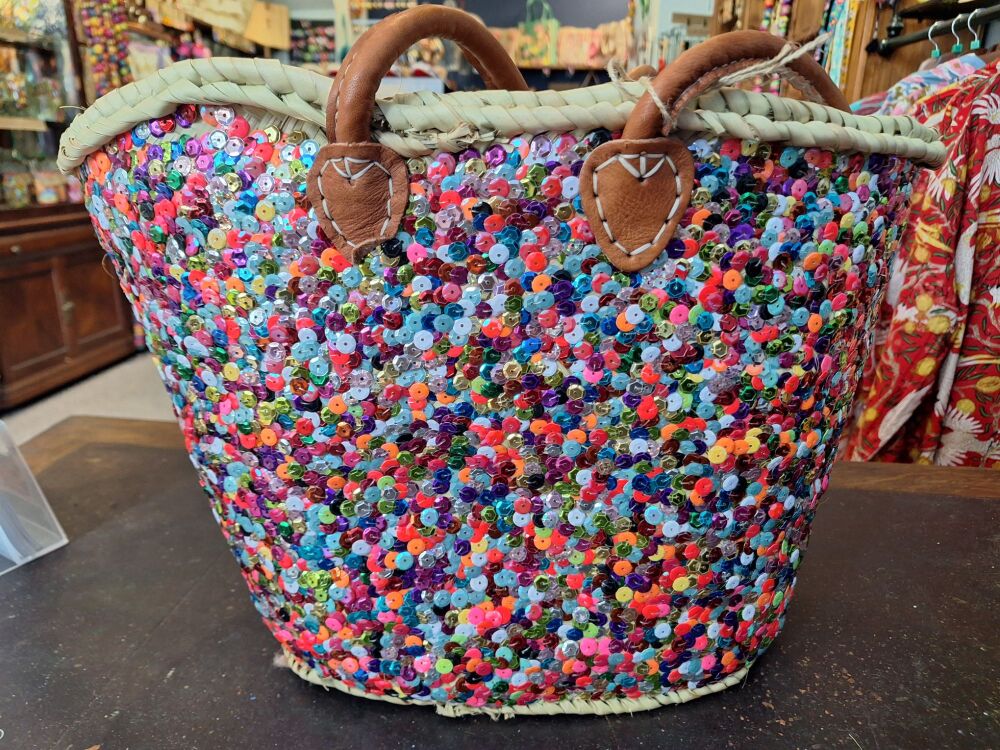 Moroccan Basket Bag - Full Sequin