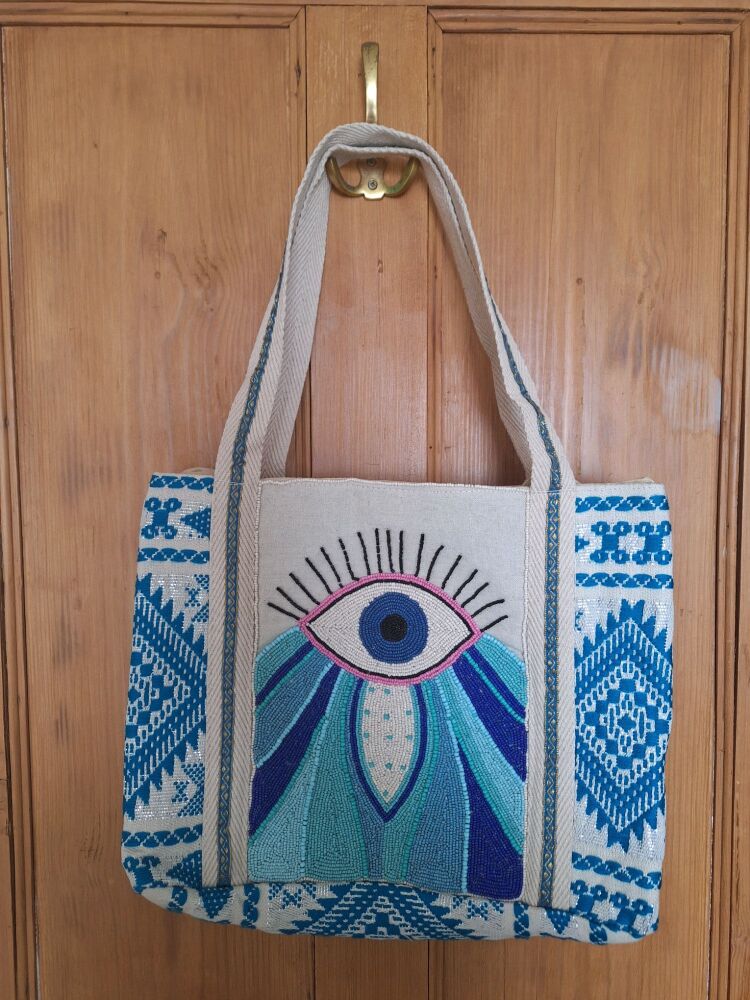 Beaded Tote Bag - All-Seeing Eye