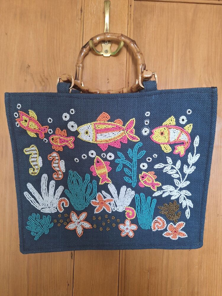 Beaded Tote Bag - Under the Sea