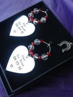 Wedding Gift Wine Glass Charms - Gift Boxed