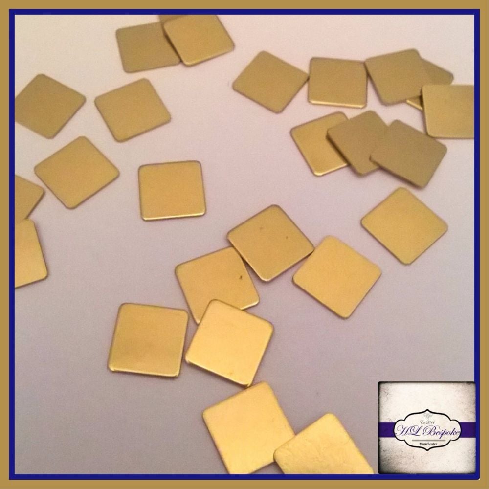 Raw Brass Squares Solderable Accents 7mm x5 - Brass Stampings