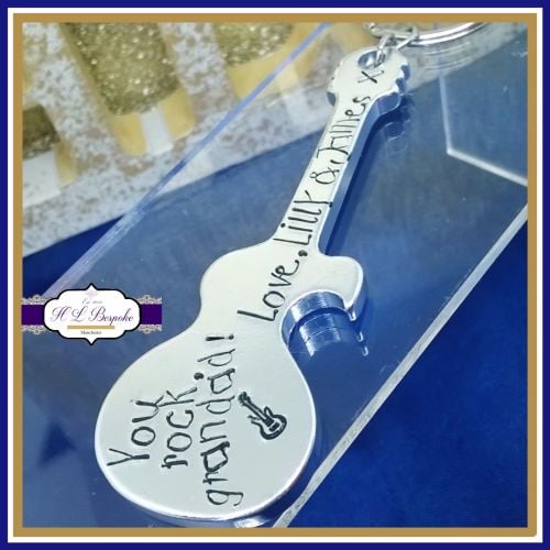 Personalised Fathers Day Bottle Opener - Personalised Guitar Bottle Opener