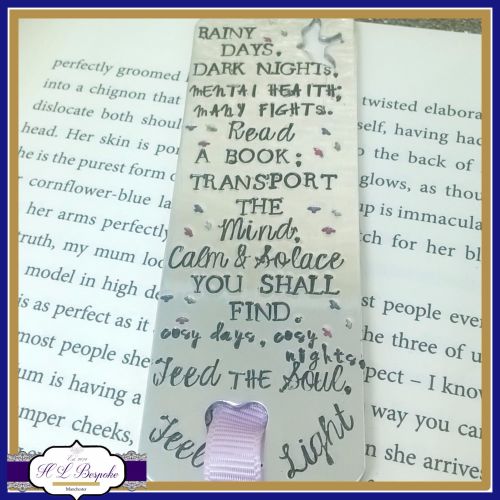 Personalised Bookmark - Mental Health Poem - Custom Bookmark - Bookworm Gif
