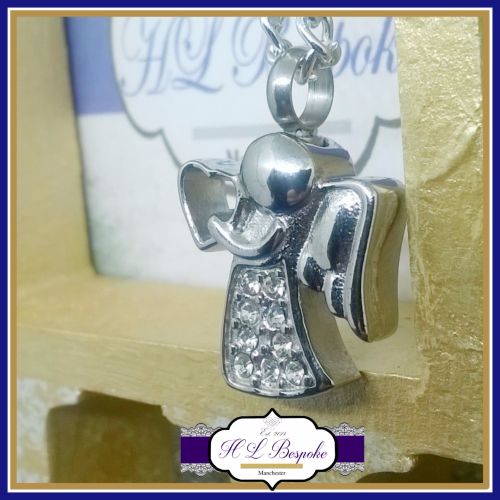 Personalised Cremation Necklace - Angel Urn Jewellery - Crystal Cremation J