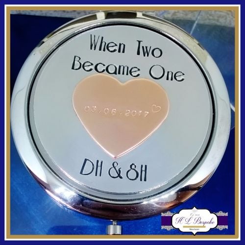 Wedding Bride Gift - Bride Compact Mirror - Wedding Day Gift - Copper Weddi