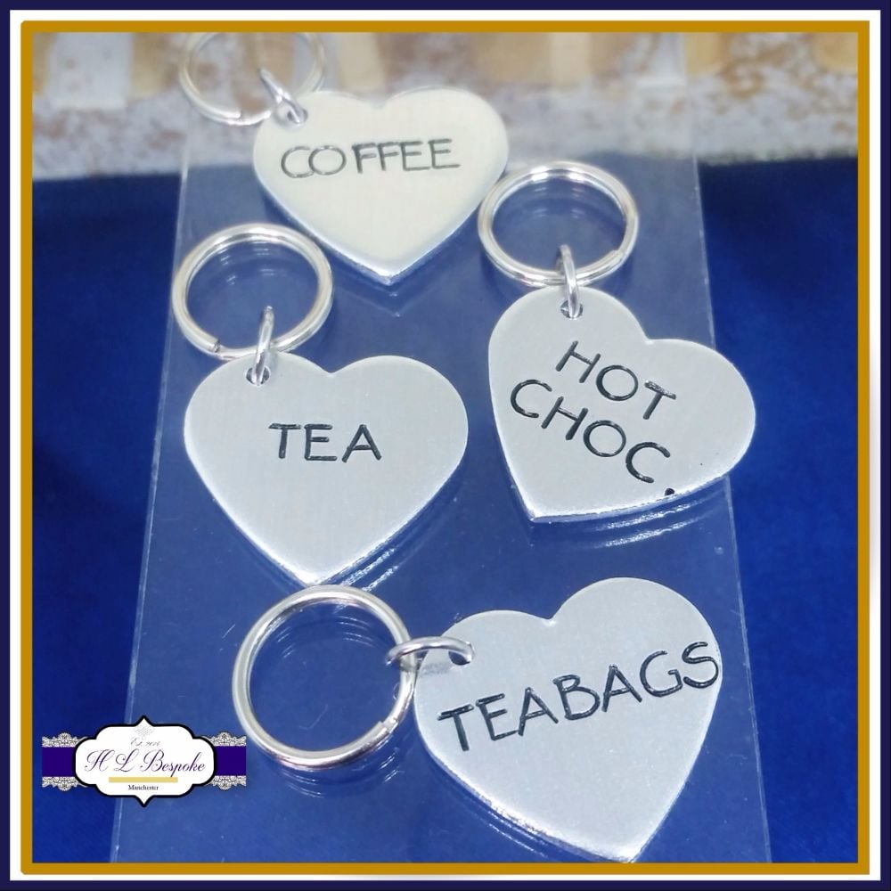 Personalised Kitchen Tags - Coffee, Tea and Sugar Canisters - Coffee Tags