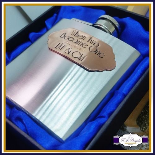 Wedding Groom Gift - Groom Hip Flask - Wedding Day Gift - Copper Wedding Da