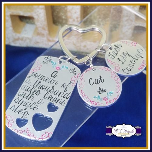 New Journey Keyring - A Journey Of A Thousand Miles Begins With A Single St