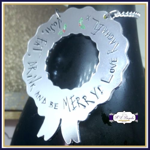 Personalised Bottle Neck Tag - Eat Drink & Be Merry - Decanter Tag - Christ