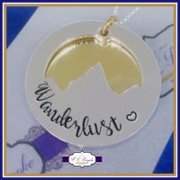 Personalised Wanderlust Pendant Necklace Gift - Custom Mountain Necklace - Silver Mountain Pendant - Boho Travel Pendant Gift Wanderer