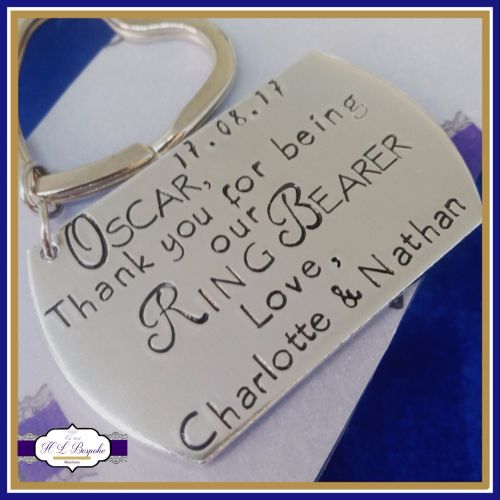 Personalised Ring Bearer Keyring / Ring Bearer Gift - Best Man Gift - Usher