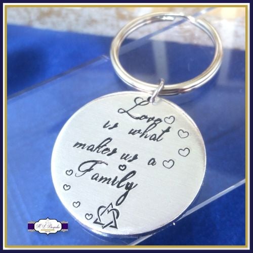 Adoption Keyring - Love Is What Makes Us A Family Keyring - New Addition Ke