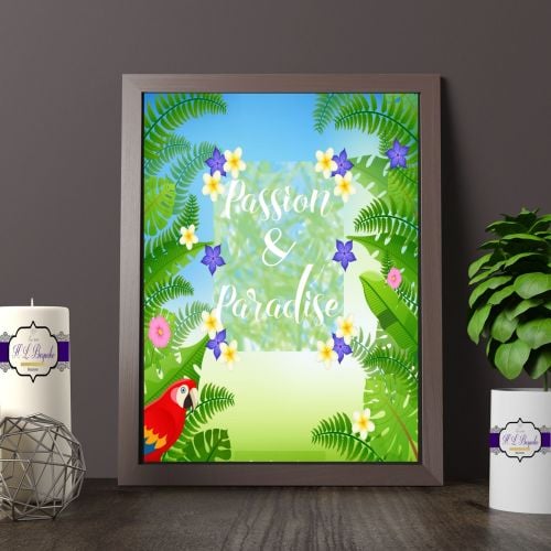 Tropical Theme Wall Decor - Passion & Paradise Tropical Themed Print