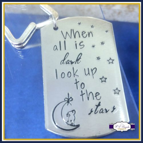 When All Is Dark Look Up At The Stars Keyring - Hare and Moon Gift - Wish K
