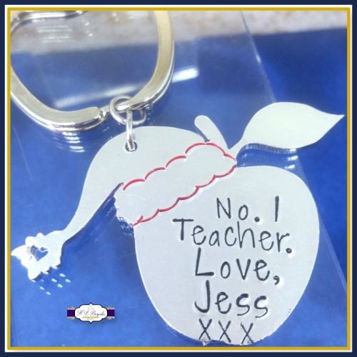 Personalised Teacher Keyring Christmas Gift - Christmas Gift For Teachers -