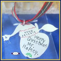 Personalised Christmas Teacher Apple Tree Decoration - Christmas Gift For Teachers - Merry Christmas Teacher - Gift For Teaching Assistant